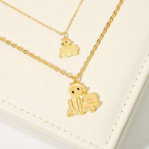 [뽀르띠] 순금 24K 3.75g 용띠 안용 이름목걸이 돌목걸이