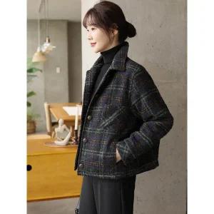 [디얼마미] 트로브 체크 누빔 자켓 /마담 미시 중년 여성 빅사이즈 40대 50대