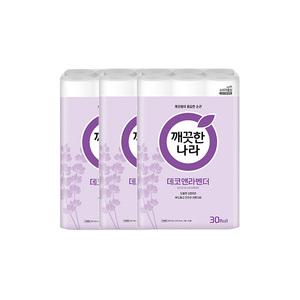 깨끗한나라 데코 앤 라벤더 30m 30롤, 3개