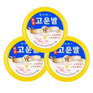 웰빙헬스 발크림 각질제거 보습 풋케어 크림 명품 고운발 노랑 3개