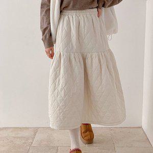 [다잇템]여자 FW 패딩 에이라인 티어드 롱스커트