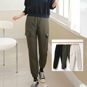 여성 방한 겨울 패딩 솜 바지 누빔 팬츠 작업복