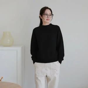 [르포엠]울100 에바니 홀가먼트 니트 풀오버