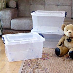 리빙박스 40L 1개 투명 침대밑수납장 장난감정리함