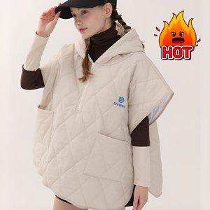 [다잇템]여자 판쵸 후디 패딩조끼 망또 보온