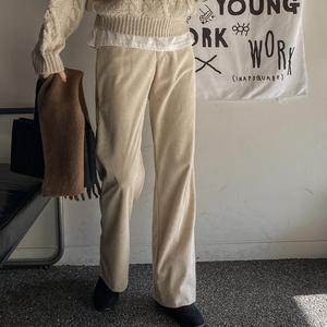 [시크릿라벨] [히든밴딩] 세미와이드 코듀로이 팬츠