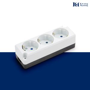 광명전기 국산 접지 노출 콘센트 3구 나사타입 연선용 조립 탭 16A 220V