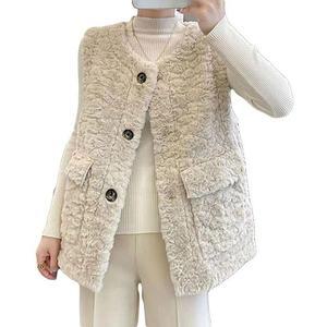 [HYIJWT7B_4B]여성 겨울니트조끼 퍼조끼 데일리 베스트