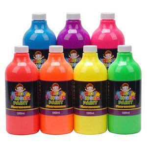 미술놀이 핑거페인트 형광색 1000ml x 7색 세트 (WFFOMEY)