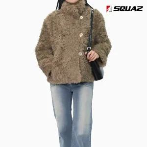 스콰즈 여성 하이넥 숏 퍼자켓 겨울 퍼 버튼 자켓 SNEWT001