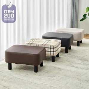 미니의자 가죽 패브릭 원목 풋레스트
