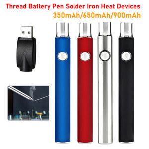 510 스레드 배터리 펜 납땜 다리미 모양 단추 배터리 세트 가열 장치 조정 납땜 용접용 가열 키트 350 1100mAh