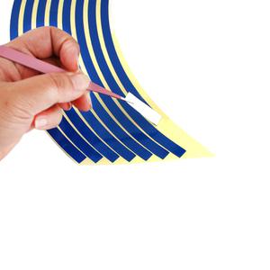 바퀴 휠라인 유광스티커 블루