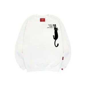 [하프클럽/엘라모]엘라모 3M 검은고양이 맨투맨 남녀공용 빅사이즈 S~4XL