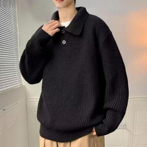 [BZJL3PU5_4C]댄디한 남자 소프트 투단추 니트 카라티