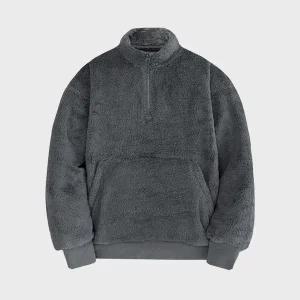 [하프클럽/화이트빌딩]보아털 오버핏 빅사이즈 후리스 반집업 아노락