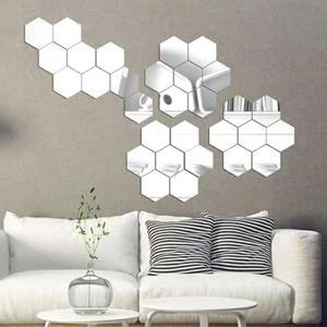 [JHORS62V_51]붙이는거울 화장실 욕실거울 현관 12개 실버