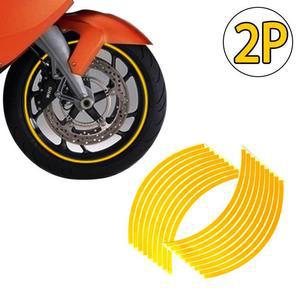 [BZI01140_51]바퀴 휠라인 유광스티커 노랑