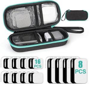 TENS 유닛 및 액세서리용 하드 여행 보관 케이스가 포함된 24팩 TENS 유닛 교체 패드, 재사용 가능한 TENS 유닛 패드 전극 패치, Etekcity, Nicwell