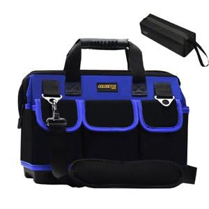 골드스카이 미국 22인치 바닥 공구 가방 와이드 마우스 헤비 듀티 방수 보관 가방(어깨 스트랩 장비 보관함 포함) (블루 22IN)