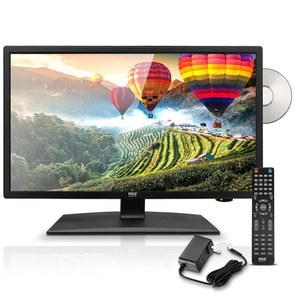 Pyle 18.5인치 1080p LED RV TV - 슬림 평면 모니터 FHD 소형 TV(HDMI, RCA, 멀티미디어 디스크 /DVD 콤보, 12/24볼트 자동차 어댑터, 월 마운트, 작동 시 /Mac PC 포함), 리모컨 포함