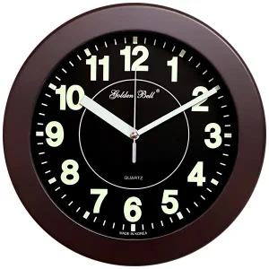 PM4705 야광 무소음 벽시계 31cm 브라운 제조한국