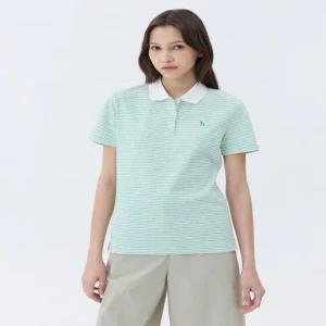 [헤지스 여성] [24SS] WSTS4B308E2 클리어런스스테디셀러그린 스트라이프 면 반