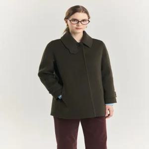 [헤지스 여성] [24FW] HSCO4D914K2캐시미어발마칸 하프코트 카키