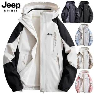 JEEP SPIRIT 남여공용 플리스세트 3in1 후드 바람막이 아웃도어 바람막이+후리스 캠핑 여성 남성 커플 1818s