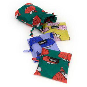 [기타][바쿠백] 휴대용 장바구니 접이식 시장가방 Puffer Snoopy 3종 세트