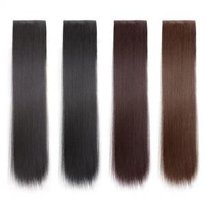 롱 헤어 붙임머리 똑딱이 부분 가발 3개 세트 60cm