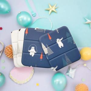 니드코 마리함 양면 쿠션매트 3단 접이식 방석 목욕탕 PVC 휴대용 350X300mm