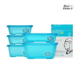 [미라네주방] 99.9% 순은 함유 장기보관 신선용기 밀폐용기 야채보관 반찬통 미라미라클 2호세트