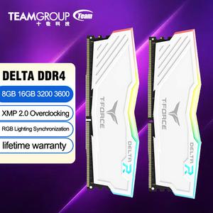 TEAMGROUP T-Force Delta RGB DDR4 8GB 16GB 3200MHz 3600MHz CL16 CL18 1.35V 288 핀 데스크탑 게임용 메