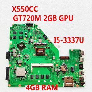 노트북 메인보드 Asus X550CA Y581C X550CC X550CL X550VB X550VC I5-3337U 4GB RAM GT720M 2GB SLJ8E HM76