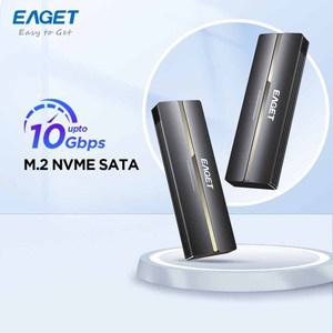 Eaget M2 SSD 케이스 NVME SATA 듀얼 프로토콜 M.2-USB C타입 3.1 어댑터 PCIE NGFF 디스크용 외장