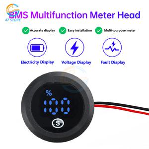 호환 DC12-60V 원형 전압계 자동 전압 계량기 LED 디지털 측정 BMS 보호 보드 LiFePO4 리튬 삼원 배터리용