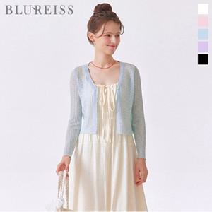 [블루레이스] 스칼럽 V넥 시스루 니트 가디건_B5M1KC4501