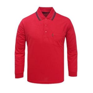 쿨론 단추티(레드) 긴팔티 무지 카라티셔츠 남여공용