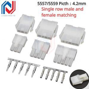 4.2mm 간격 커넥터 와이어링 단자 5557/5559 행 수암 고무 하우징 2-6p 5 세트