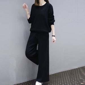 르보에 여성 체형커버 와이드 캐주얼 트레이닝 세트 봄가을 운동복 상하의 맨투맨