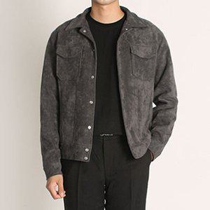 [디바옴므]투포켓 스웨이드 점퍼