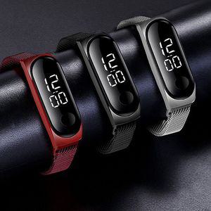 LED 공용 남자 등산 메탈 방수 손목시계 스포츠 여자