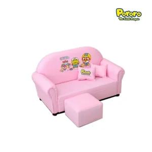 뽀로로 2인용 유아쇼파 파스텔핑크 프리미엄 PU 소파 국내생산