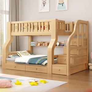 성인2층침대 원목 벙커침대 수납 복층 인테리어 계단형 상100하120