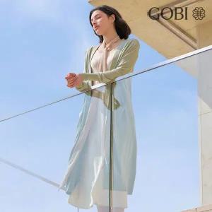 고비(GOBI) 실크 캐시미어 배색 롱가디건