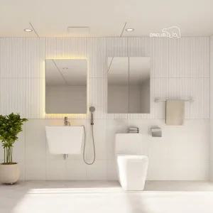 코지스퀘어 LED 사각거울 거울장 소형욕실 리모델링