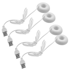 4X 화이트 도넛 가습기 USB 사무실 데스크탑 미니 크리에이티브한 휴대용 공기