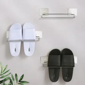 스텐 욕실 베란다 무타공 접착식 실내화 슬리퍼 걸이 거치대