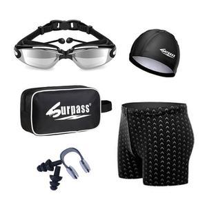 [MEL7LP15_53DR]남성 실내 수영복세트 숏 수영모 스윔슈트